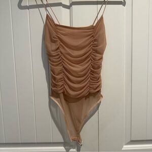 Ruched Light Pink Bodysuit